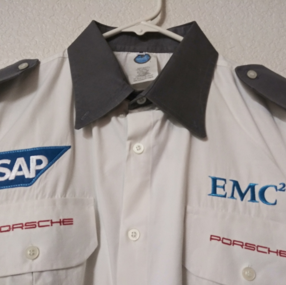 Porsche Embroidered Medium M Button Race Shirt